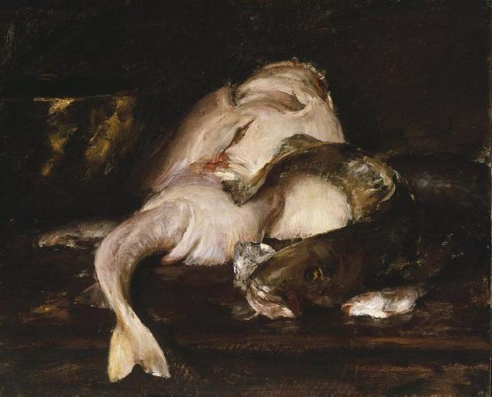 William Merritt Chase Still Life, Fish oil painting image